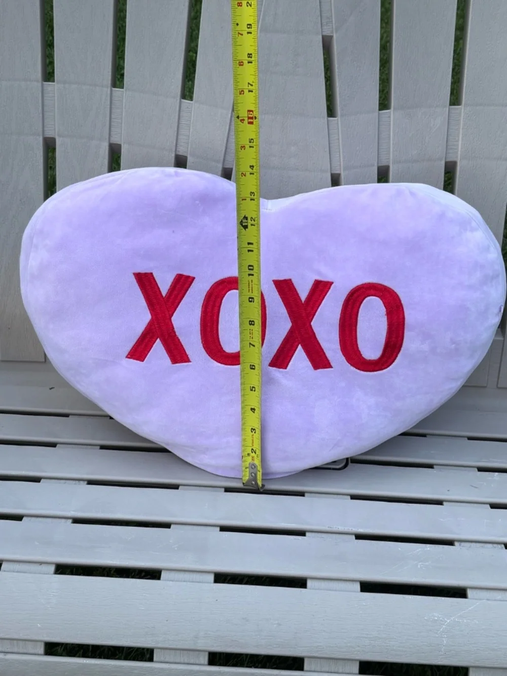 Plush Conversation‎ Heart Purple Pillow - 14